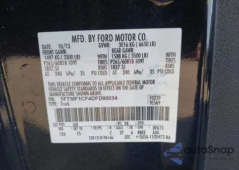 2013 Ford F-150 Stx from USA, damaged, VIN 1FTMF1CF4DFD95034